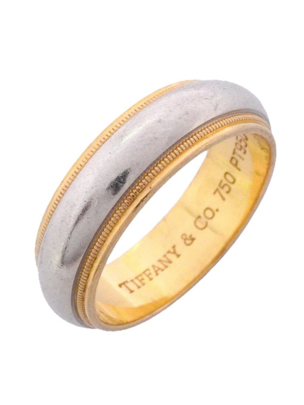 Tiffany & Co Ring Milgrain 18k Yellow Gold Platinum